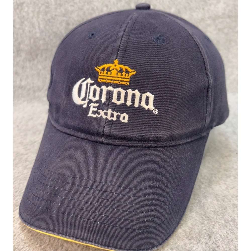 Corona Extra Logo Mens Navy Corona Baseball Hat Adjustable Hook Loop OSFA